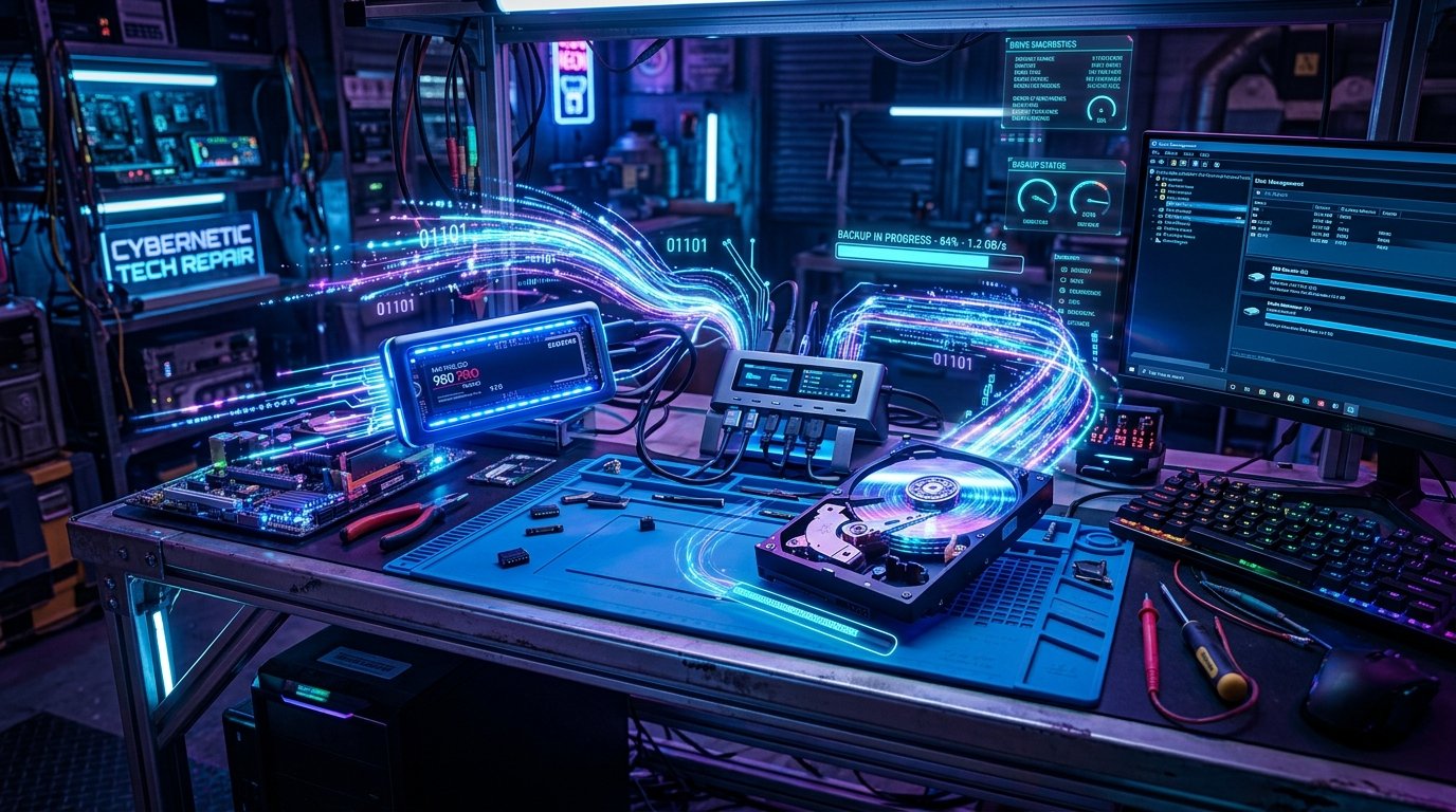 Solid State Drive and Hard Disk Backup Engineering Setup