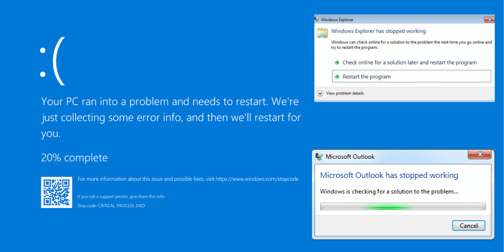 Explorer Crashes, Outlook Crashes, and the Blue Screen of Death
