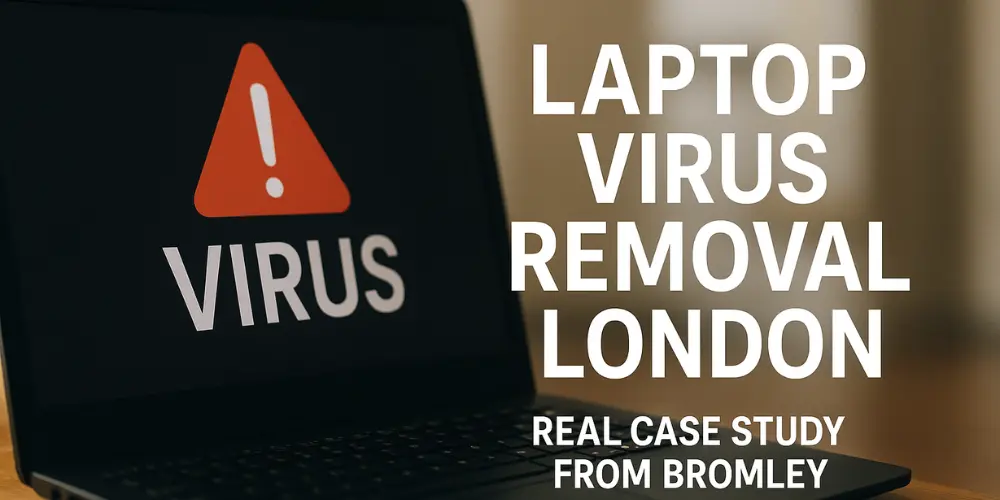 Laptop virus removal service in London – real case study from Bromley